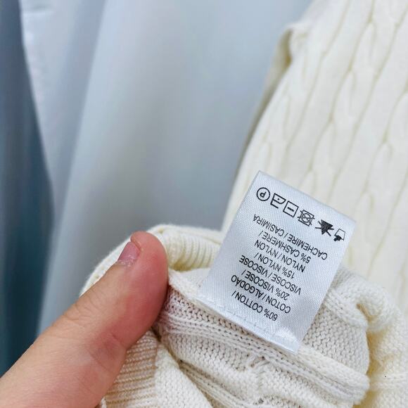 Fairway & Greene S Ivory Cable Knit Cordillera Sweater - Picture 5 of 5